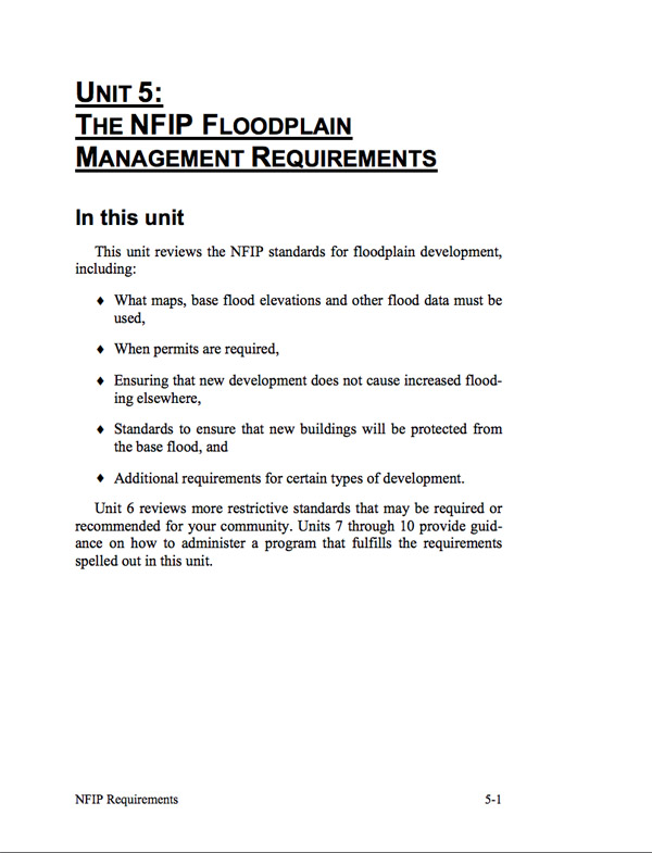 Cover of the NFIP Floodplain Management Requirements