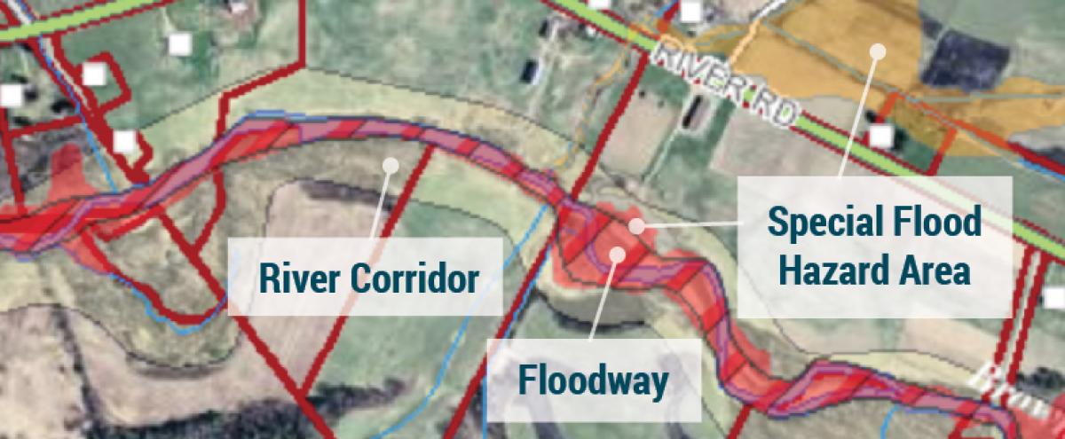 Map showing floodway from Flood Atlast